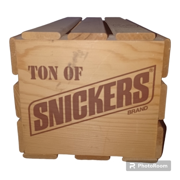 Ton of Snickers Wooden Slat Crate, Candy Advertising, 9.75" x 5.5" x 5" outer‎ - Picture 5 of 8